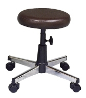 81089::CR-S605C::An Asahi CR-S605C series stool with chromium base, providing adjustable locked-screw/gas lift extension. 3-year warranty for the frame of a chair under normal application and 1-year warranty for the plastic base and accessories. Dimension (WxSL) cm : 34x47. Available in 3 seat styles: PVC Leather, PU Leather and Cotton.